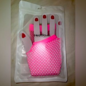 Iheart fishnet raves gloves